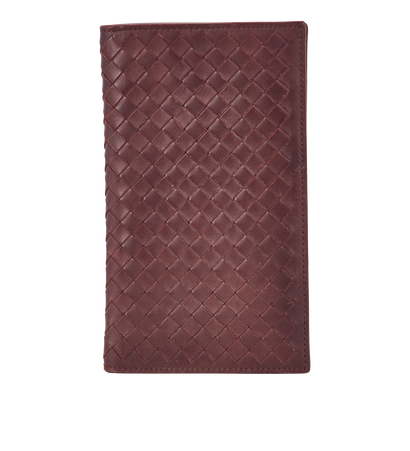 Bottega Veneta Vintage Intrecciato Wallet, &pound;220, Accessories, Burgundy, Leather, Front view